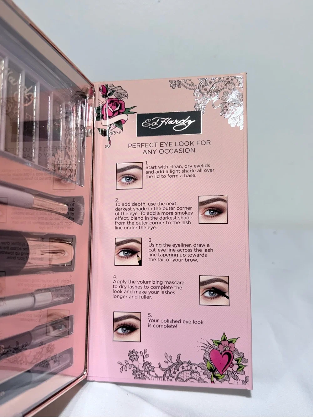 Ed Hardy Tattooed Beauty Makeup Set Eyeshadow Palette Mascara Eyeliner NEW